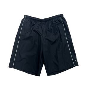 Vintage Nike Shorts Mens L Lined Black Board Swim Trunk Mesh Hybrid Elastic 10”